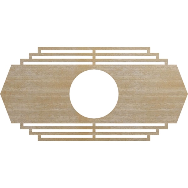 Ekena Millwork Chrysler Wood Fretwork Pierced Ceiling Medallion, Birch, 40"W x 20"H x 10 1/2"ID x 3/8"T CMWP40X20X0375CSBI - main